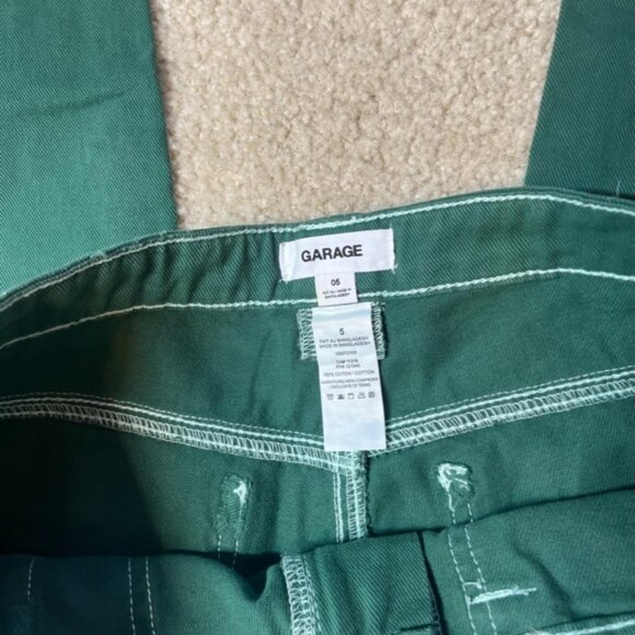 Garage Baggy Dark Green Cargo Utility Carpenter Straight Leg Pants Women's sz 5 - Picture 6 of 6